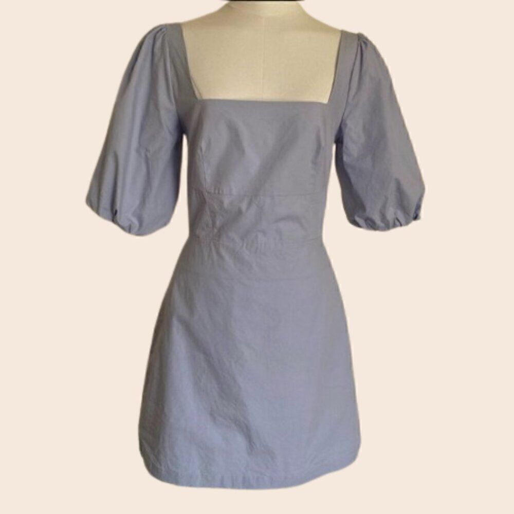 Chosen Sky Blue Mini Puff Sleeve Dress Size Small